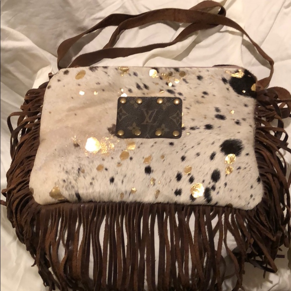 Fun suede and animal print purse